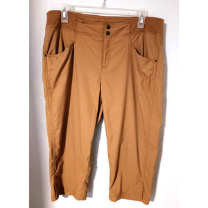 Royal Robbins Gold Brown Lightweight Nylon Capri Pants Hiking Trim Fit 12